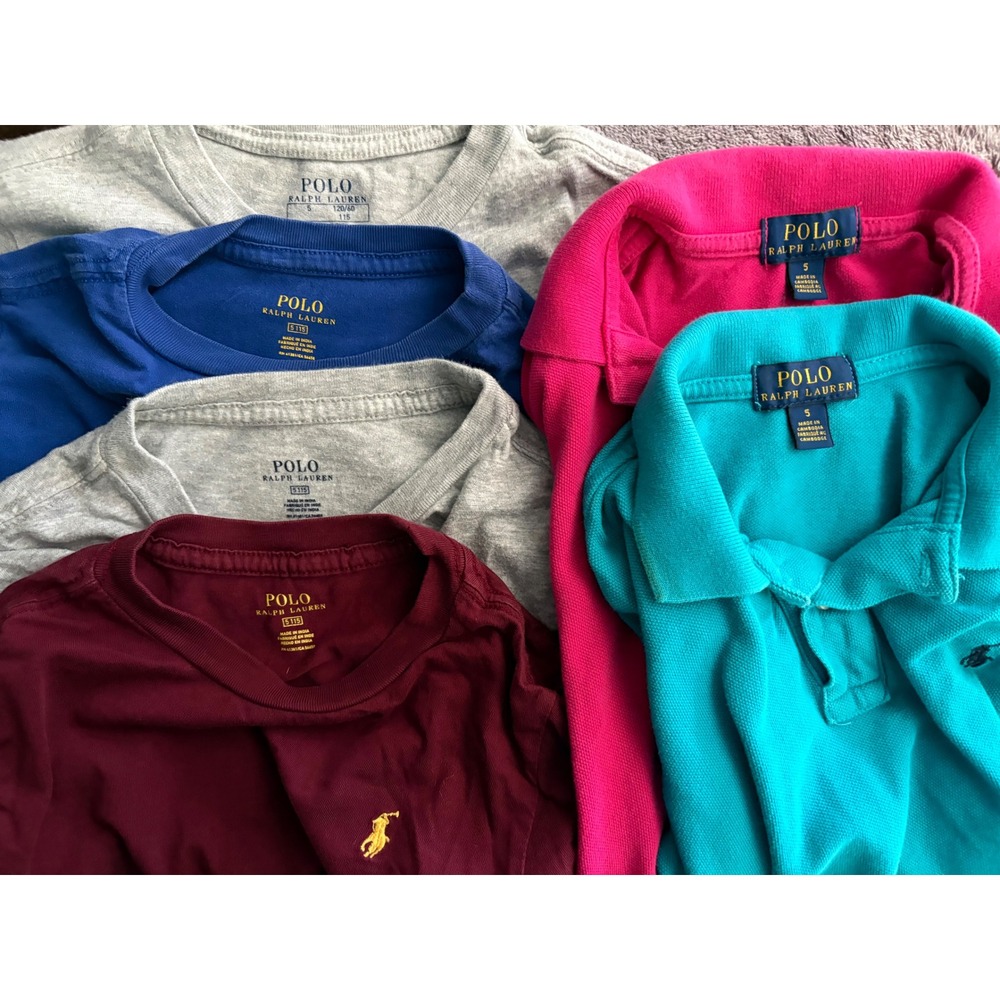 Polo Ralph Lauren Boys Shirt Lot Size 5 Multicolor Crewneck Tees and Polo Bundle - Picture 2 of 14
